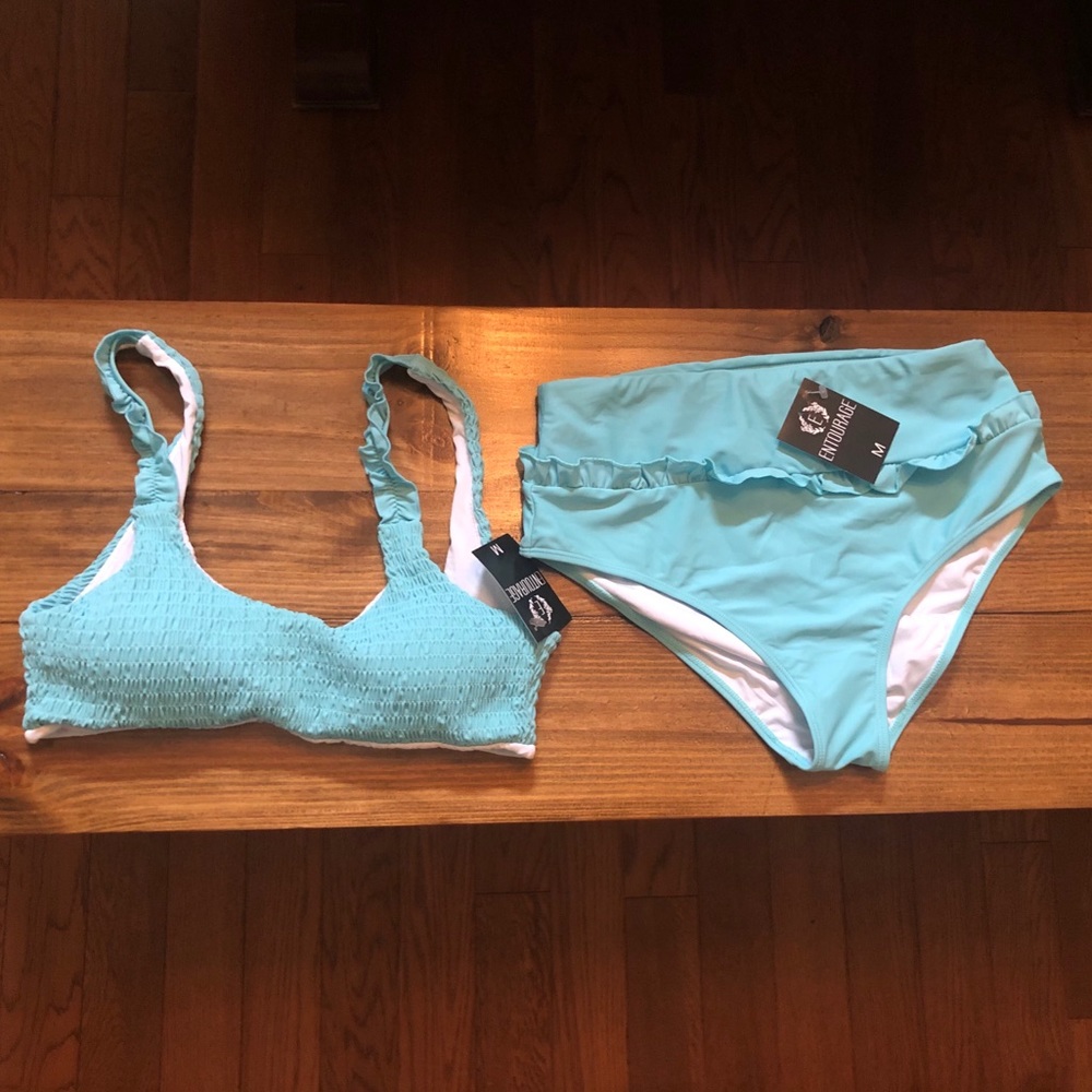 Blue Bathing Suit set Medium - Picture 3 of 3